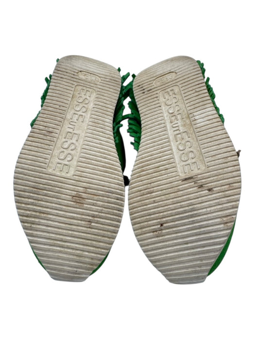 Esse Ut Esse Shoe Size 37 Green & Brown Suede Fringe Metallic Detail Sneakers Green & Brown / 37