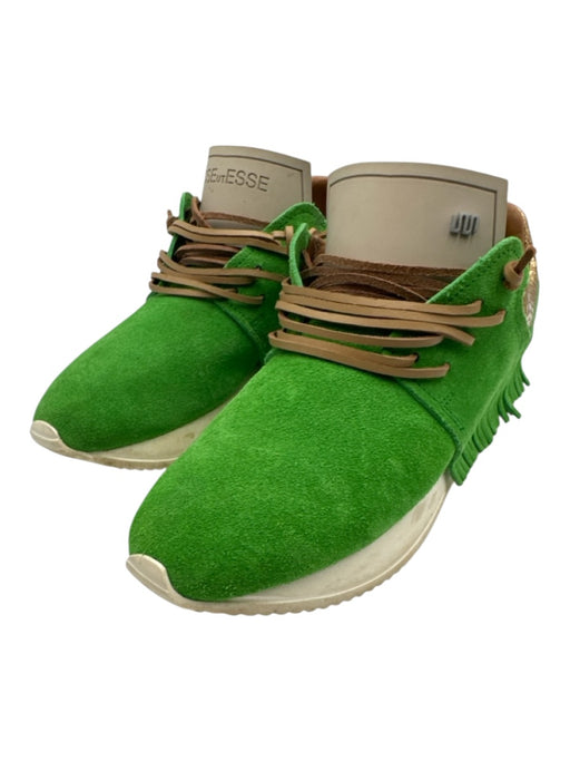Esse Ut Esse Shoe Size 37 Green & Brown Suede Fringe Metallic Detail Sneakers Green & Brown / 37