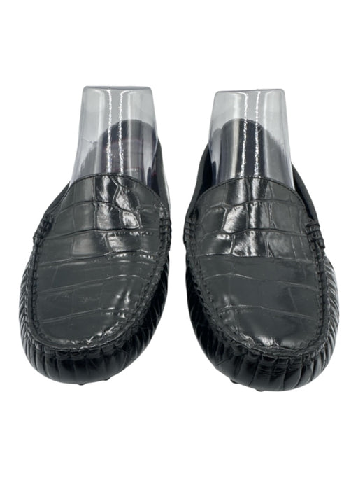 M. Gemi Shoe Size 39.5 Black Embossed Leather Slip On Driver Loafers Black / 39.5