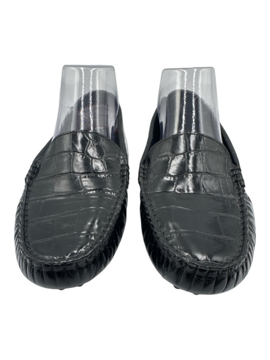 M. Gemi Shoe Size 39.5 Black Embossed Leather Slip On Driver Loafers Black / 39.5