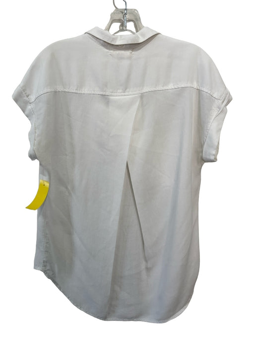Cloth & Stone Size Medium White Missing Fabric Short Sleeve Button Up Top White / Medium