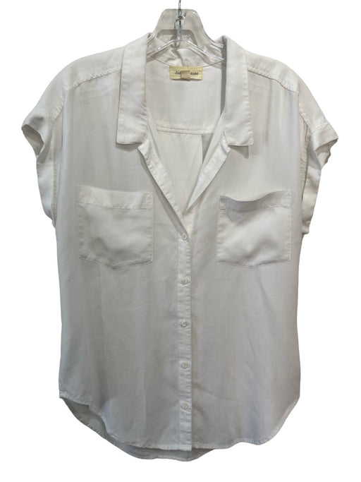 Cloth & Stone Size Medium White Missing Fabric Short Sleeve Button Up Top White / Medium