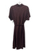 FRNCH Size S Dark Brown Viscose & Linen Blend Tie Belt Pockets Cuffed Hem Dress Dark Brown / S