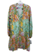 Antonio Melani Size 2 Multicolor Cotton Button Front Floral Print Mini Dress Multicolor / 2