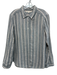 XiRENA Size M Gray & White Cotton Button Up Striped Top Gray & White / M