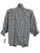 The Shirt Rochelle Behrens Size M Grey & White Cotton floral print Button Up Top Grey & White / M