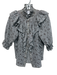 The Shirt Rochelle Behrens Size M Grey & White Cotton floral print Button Up Top Grey & White / M