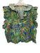Love The Label Size L Green blue Cotton Pleat Detail Ruffle Sleeve Detail Top Green blue / L