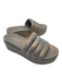 J Slides Shoe Size 7 Gray & Iredescent Leather Cushion Sole Wedge Sandal Shoes Gray & Iredescent / 7