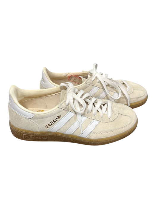 Adidas Shoe Size 37.5 Beige Suede Logo lace up Low Top Round Toe Sneakers Beige / 37.5