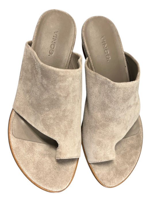 Vince Shoe Size 36.5 Grey Suede open toe Mule 1 inch heel Sandal Sandals Grey / 36.5
