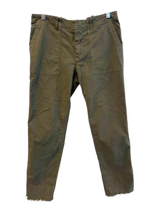 Nili Lotan Size 8 Army Green Cotton High Rise 4 Pocket Straight Leg Jeans Army Green / 8