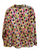 Nic + Zoe Size M Multi Cotton Button Up Long Sleeve Collared Square Pattern Top Multi / M