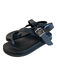 GB Shoe Size 6.5 Black Leather Upper Balance Man Made Solid Toe Loop Sandals Black / 6.5