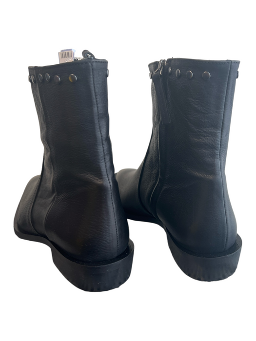 Cordani Shoe Size 37 Black Leather Side Zip Pointed Square Toe Booties Black / 37