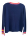 Lisa Todd Size Medium Navy & Multi Wool & Cashmere Long Sleeve Crew Neck Sweater Navy & Multi / Medium