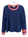 Lisa Todd Size Medium Navy & Multi Wool & Cashmere Long Sleeve Crew Neck Sweater Navy & Multi / Medium