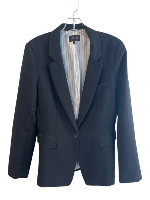 1. State Size 12 Black Polyester Long Sleeve solid color Lapel Blazer Black / 12