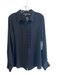 Karl Lagerfeld Size M Black Polyester Long Sleeve solid color Pleated Detail Top Black / M