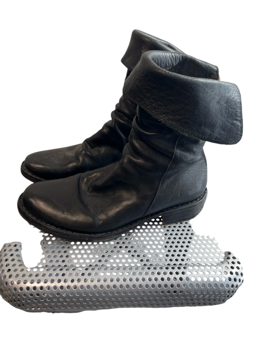 Florentini + Baker Shoe Size 36 Black Leather Round Toe Slouchy Back Zip Boots Black / 36