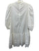 Pearl by Lela Rose Size XS White Cotton Tassel Trim Ruffle Half Sleeve Dress White / XS