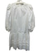 Pearl by Lela Rose Size XS White Cotton Tassel Trim Ruffle Half Sleeve Dress White / XS