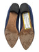 Manolo Blahnik Shoe Size 36 Navy & Silver Satin Rhinestone Pointed Toe Flats Navy & Silver / 36