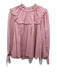 Sea New York Size S Pink Cotton Long puff sleeve High Ruffle Neck Wrist Tie Top Pink / S
