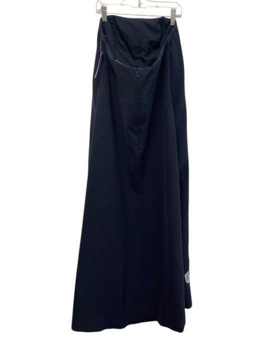 Lela Rose Size M Dark Blue, Blue & Creme Strapless Floral Applique Pockets Gown Dark Blue, Blue & Creme / M