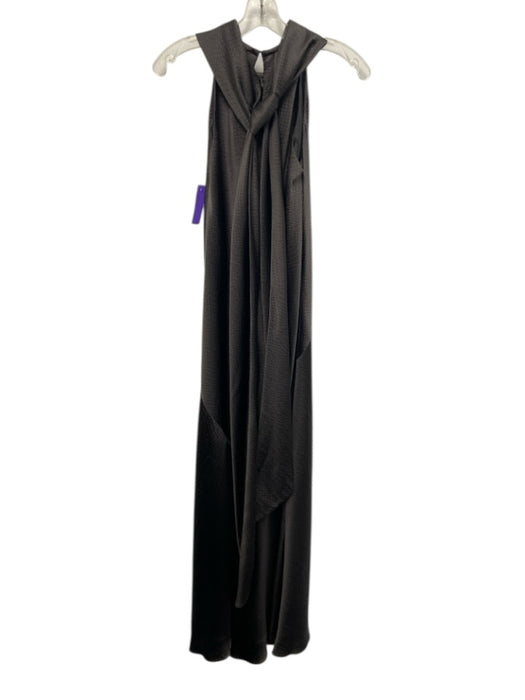 Tom and Linda Platt Size 8 Gunmetal Gray Sleeveless Mock Neck Texture Gown Gunmetal Gray / 8