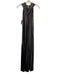 Tom and Linda Platt Size 8 Gunmetal Gray Sleeveless Mock Neck Texture Gown Gunmetal Gray / 8