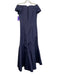 Lee Anderson Size 8 Navy Blue Cap Sleeve Sweetheart Neckline Wide Neck Gown Navy Blue / 8