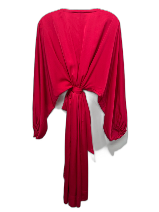 Rhode Size XS Red Polyester Satin Long Balloon Sleeve Hook & Eye Jumpsuit Red / XS