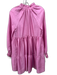 Stine Goya Size XS Pink Polyester Blend Brocade Flowers Split V neck Dress Pink / XS
