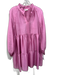 Stine Goya Size XS Pink Polyester Blend Brocade Flowers Split V neck Dress Pink / XS