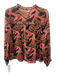 Cleobella Size S Orange, Brown, Black Viscose Abstract Tie Detail Top Orange, Brown, Black / S