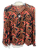 Cleobella Size S Orange, Brown, Black Viscose Abstract Tie Detail Top Orange, Brown, Black / S