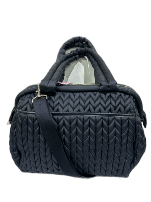 Happ Black Nylon Quilted Herringbone Top Handle Diaper Bag Bag Black / L