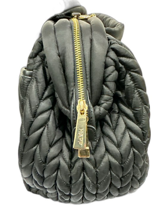 Happ Black Nylon Quilted Herringbone Top Handle Diaper Bag Bag Black / L