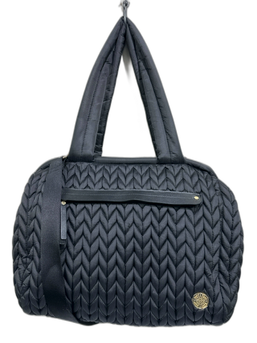 Happ Black Nylon Quilted Herringbone Top Handle Diaper Bag Bag Black / L