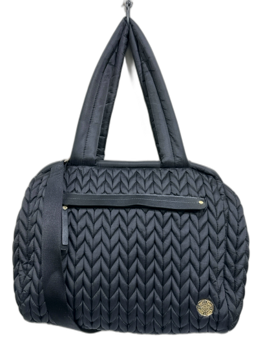Happ Black Nylon Quilted Herringbone Top Handle Diaper Bag Bag Black / L