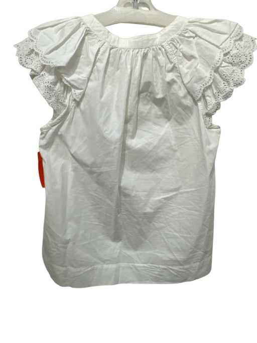 Ulla Johnson Size 2 White Cotton Eyelet Lace Ruffle Cap Sleeve Trapeze Top White / 2