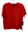 Tahari Size L Red 2 PLY cashmere Short Sleeve Knit Ribbed Detail Top Red / L