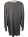 Theory Size M Black Wool Blend Round Neck Long Sleeve Chevron Below knee Dress Black / M