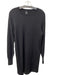 Theory Size M Black Wool Blend Round Neck Long Sleeve Chevron Below knee Dress Black / M