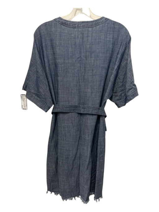 Trina Turk Size S Blue Lyocell & Linen Chambray Button Down Short Sleeve Dress Blue / S