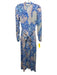 Hale Bob Size Small Blue, Beige, White Viscose Long Sleeve Abstract Print Dress Blue, Beige, White / Small