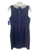 Kate Spade Size 8 Navy & white Linen Blend Floral Lace Collar Sleeveless Dress Navy & white / 8