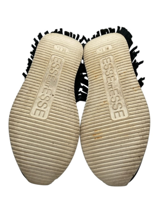 Esseutesse Shoe Size 38 B&W Leather Frayed Detail Snake Embossed Lace Up Shoes Black & White / 38