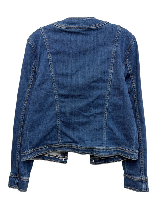 L'agence Size L Medium Wash Cotton Button Front Goldtone Hardware Jacket Medium Wash / L